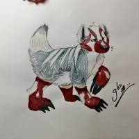 Thumbnail for ANI-4439: Vitiligo American Badger (F)